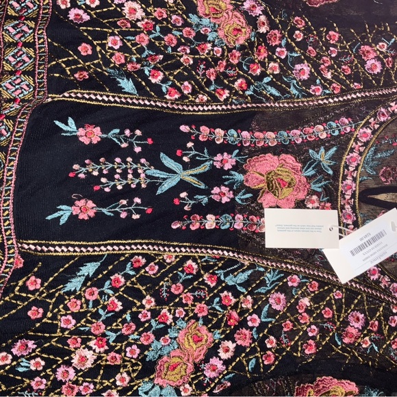 Sundance Black Floral Embroidered Midi Dress - Picture 4 of 9